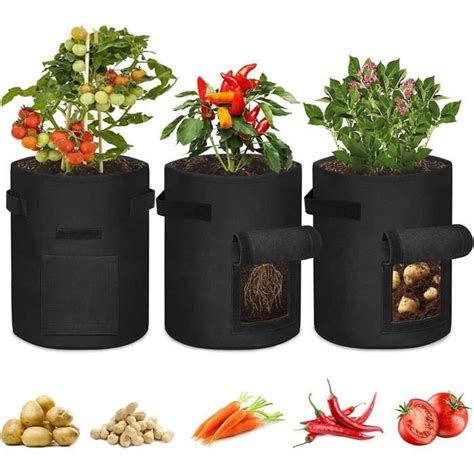 YUENFONG Sacs à plantes en tissu non tissé sac à plantes avec poignées