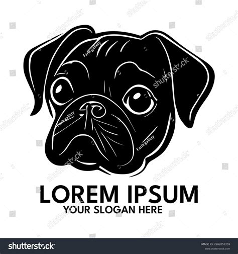 Pug Silhouette Logo Style Vector Illustration Stock Vector Royalty