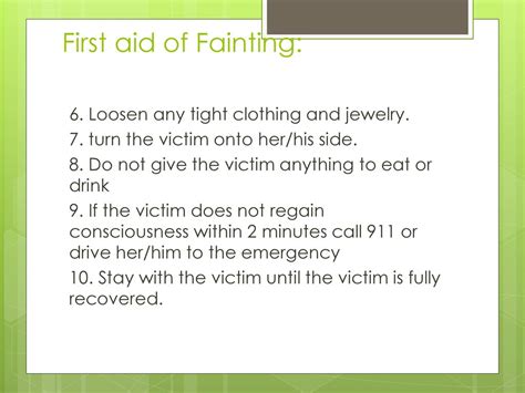 First Aid For Fainting Step By Step