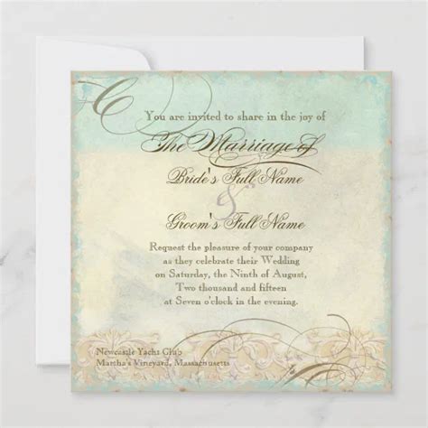 Sea Turtle Modern Coastal Ocean Beach Swirls Style Invitation Zazzle