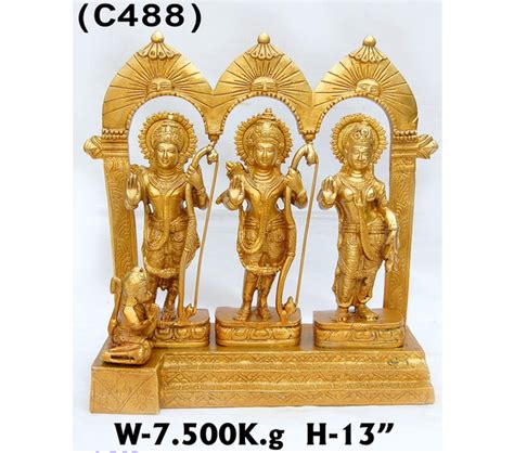 Polished Brass Ram Darbar Statues For Home Office Shop Temple In