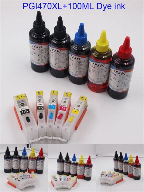 Visit To Buy Refillable Empty Ink Cartridge Pgi470xl For Canon 100ml Pbkbkcmy Dye Ink