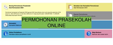 EPrasekolah Permohonan Kemasukan Pra Sekolah Tahun 2024 2025 Info