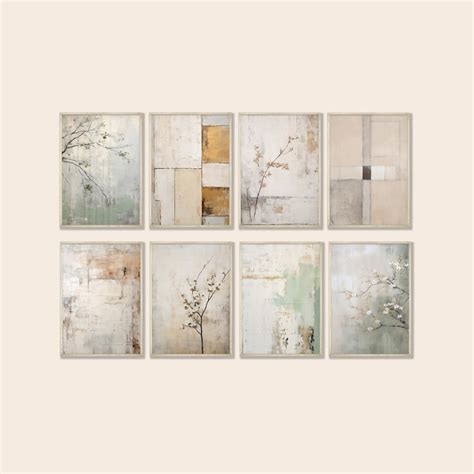 Wabi Sabi Wall Art Gallery SET Of 8 Wabi Sabi Abstract Art Prints