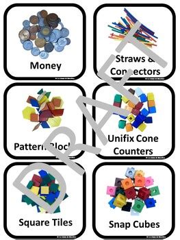 Math Manipulative Bin Labels Tags EDITABLE By La Classe De Mme Roy