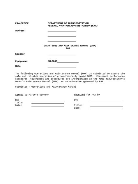 FAA OFFICEDEPARTMENT OF TRANSPORTATION Doc Template PdfFiller