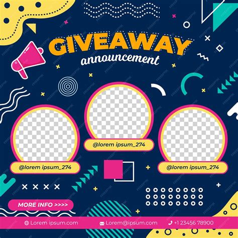premium vector giveaway winner announcement   winner