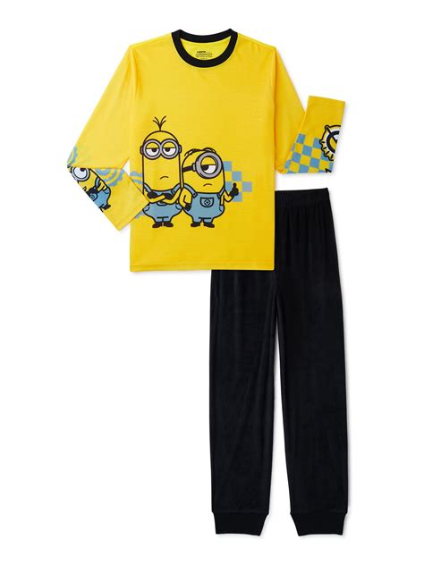 Minions Boys Long Sleeve Pajamas Set 2 Piece Sizes 4 12