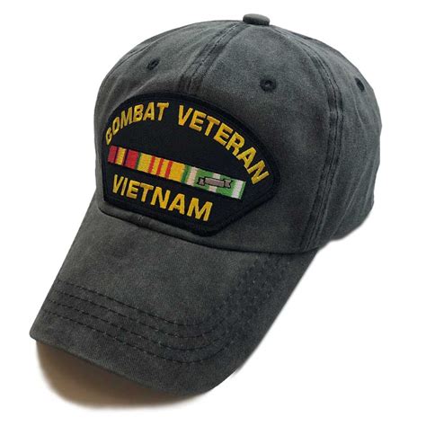 Vietnam Combat Veteran 3 Ribbons Ball Cap Hats VetFriends