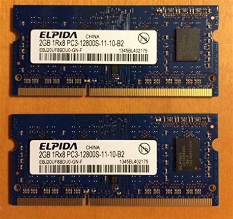 Amazon Elpida Memoria DDR3 De 4 GB SO DIMM 204pin PC3 12800S