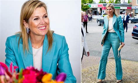 Queen Maxima Ditches Her Usual Opulent Style For Sleek Blue Trousers