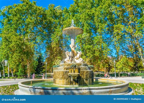 Fuente De Los Galapagos Fountain At Parque Del Buen Retiro In Madrid