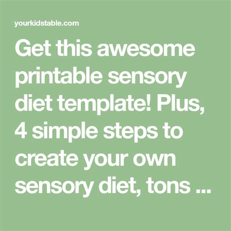 Easy To Use Sensory Diet Template With A Free Pdf Your Kids Table