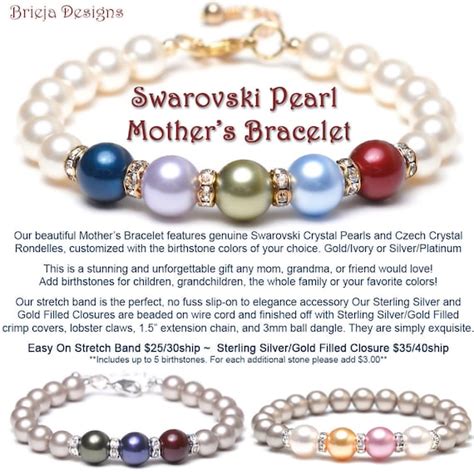 Items Similar To Pearl Mother S Bracelet Swarovski Crystal Pearl Birthstone Pearls For Mom