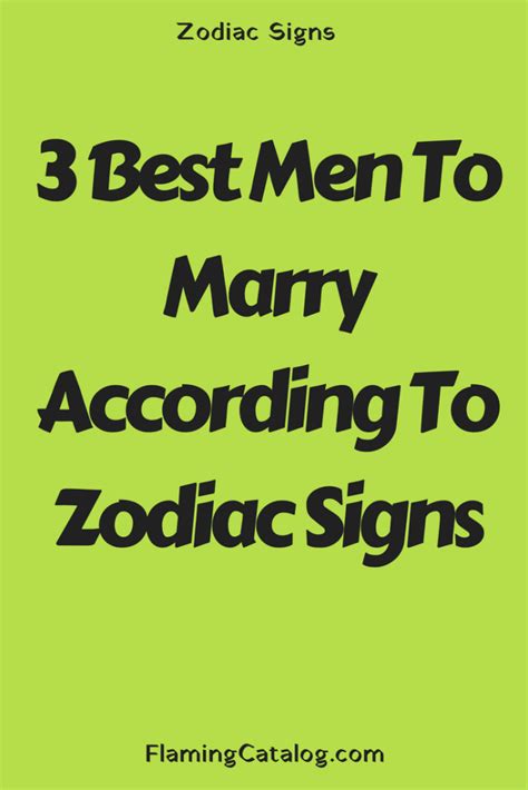 Best Male Zodiac Sign To Marry