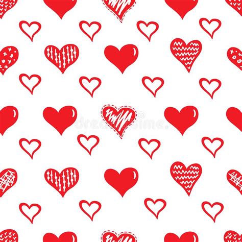 Hearts Seamless Vector Pattern Stock Vector Illustration Of Icon