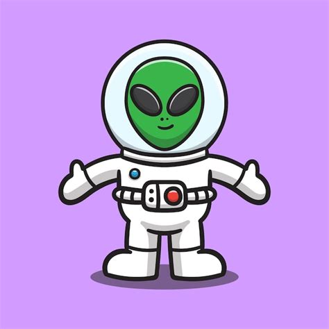 Premium Vector Astronaut Alien Cartoon Vector Icon Illustration