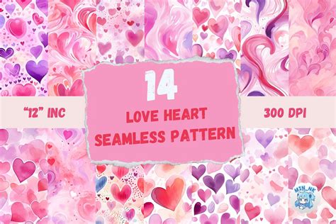 Love Heart Watercolor Seamless Pattern Graphic By Minnk · Creative Fabrica