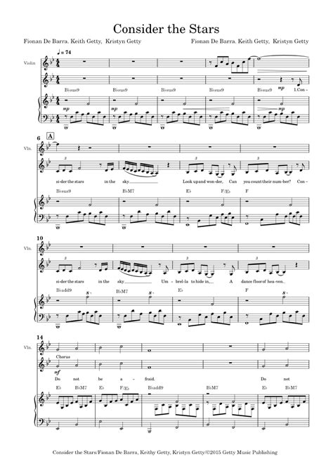 Consider The Stars Keith And Kristyn Getty And Fionan De Barra Sheet Music For Piano Vocals