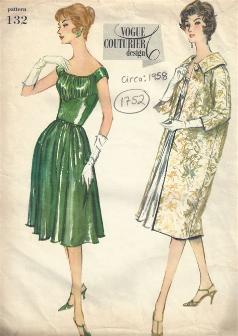 Vintage Vogue Sewing Pattern B Dress Coat Etsy