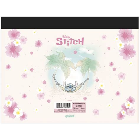 Planner De Mesa Mensal Stitch Disney Spiral Pt Un Suprimentos