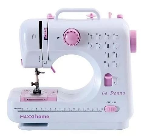 Máquina de coser recta portátil Maxxi MH1705 blanco rosa 110V 220V