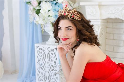 Portrait Of Woman With Crown Stock Image Image Of Fashion Adult