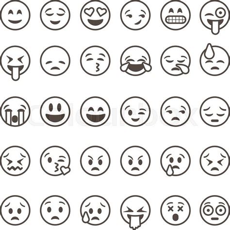 Emoji Faces Printable Black And White