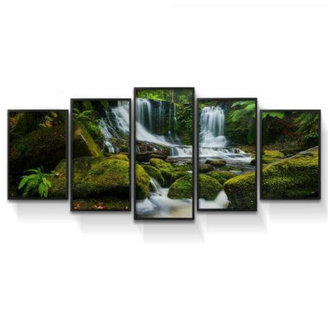 Kit Quadros Decorativos Mosaico Paisagem Cachoeira