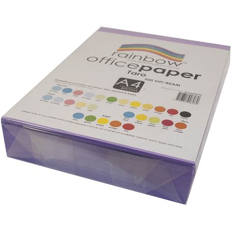 Rainbow Coloured A4 Copy Paper 80gsm 500 Sheets Taro Mauve Office National 7098384i