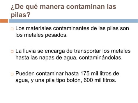 Contaminacion De Las Pilas Ppt