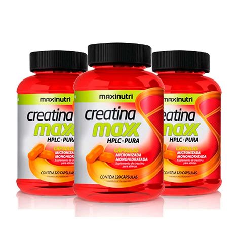 Kit 03 Creatina Maxx Cápsulas 750mg 120 Cápsulas Maxinutri Submarino