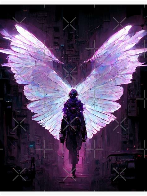 "Purple cyberpunk angel - AI generated artwork" Poster for Sale by AI1artist | Redbubble