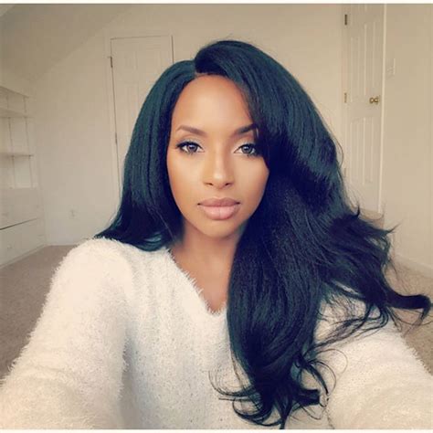 Natural Color Italian Yaki Brazilian Virgin Hair Glueless Lace Wigs