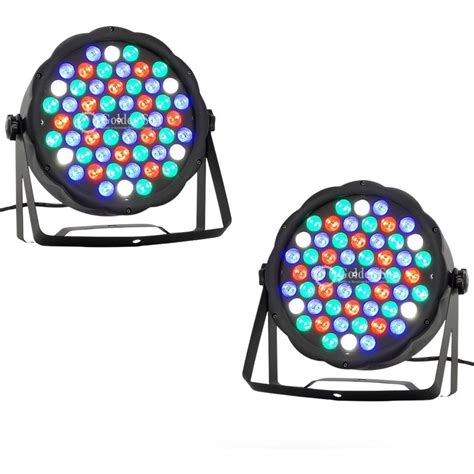 Kit 2 Canhao Led 64 Rgbw 54 Leds 3W Dmx Jogo De Luz Slim Pro No Shoptime