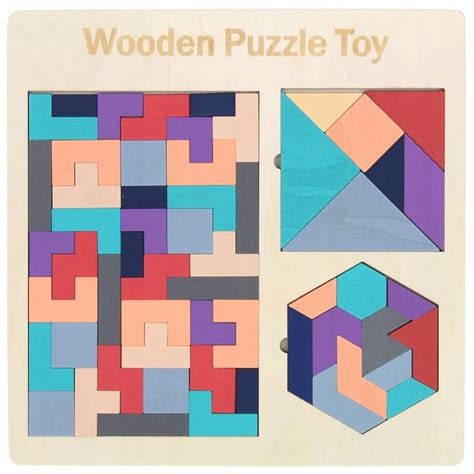 Uk Adanka Drewniany Tetris Montessori Klocki Puzzle Drewniane