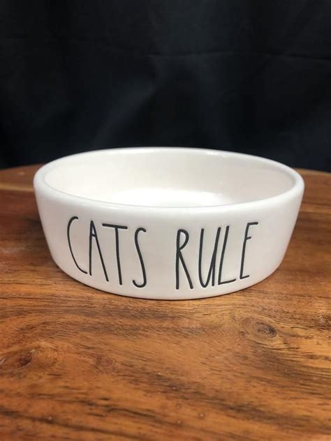 Rae Dunn Cats Rule Pet Dish Rae Dunn Dunn Dishes