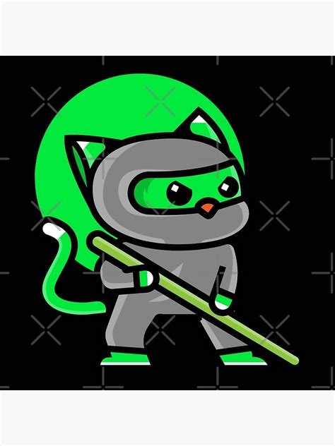 "Ninja Cat Emoji " Poster by RainnzStickerz | Redbubble