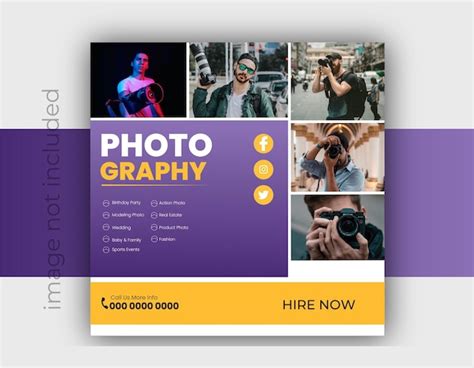 Premium Vector Creative Modern Digital Photography Services Social Media Post Template And Web