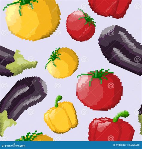 Pixel Art Vegetables Icon 32x32 Pixels Cartoon Vector CartoonDealer