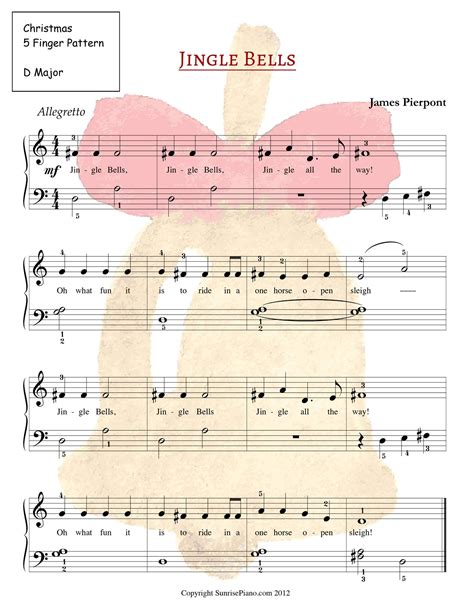 Jingle Bells Late Elementary Piano Sheet Music