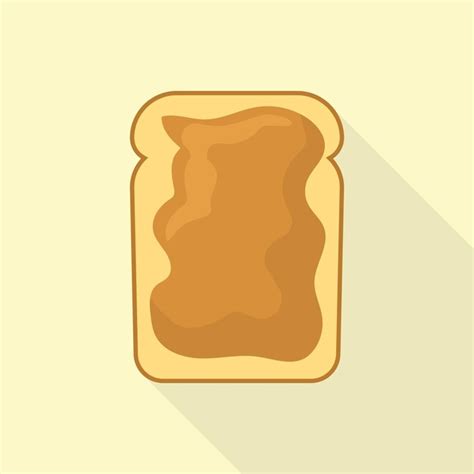 Premium Vector Peanut Butter Bread Icon Flat Illustration Of Peanut