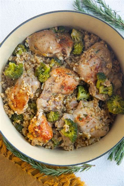 One Pot Lemon Garlic Rosemary Chicken And Rice The Roasted Root