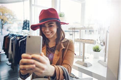 Theres Always Time For A Selfie An Attractive Young Woman Snapping