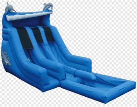 Inflatable Bouncers Water Slide Taman Bermain Castle Castle Biru