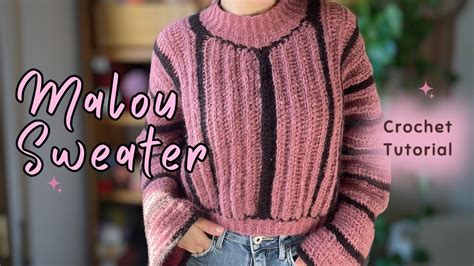 Oversized Cropped Crochet Sweater With Ribbing Malou Sweater Tutorial Youtube