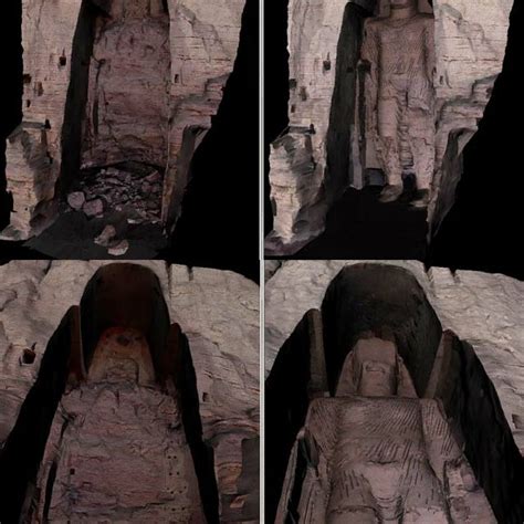 The 3D textured model of the Great Buddha of Bamiyan and its actual ...