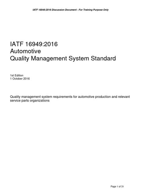 2 Iatf 169492016 Discussion Document Pdf