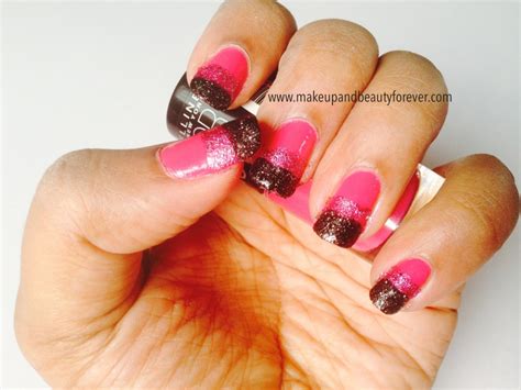 Pink And Black Glitter Festive Nail Art Tutorial