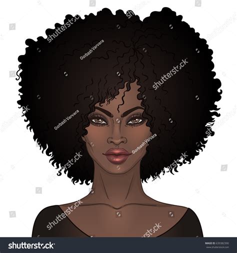 Muchacha Guapa Afroamericana Ilustración Vectorial De Vector De Stock Libre De Regalías